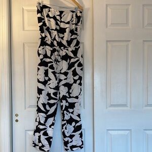LOFT Black and White Jumpsuit with Black &White Motif
